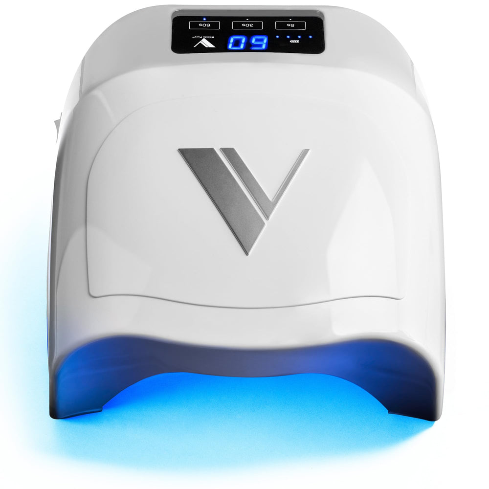 V Beauty Pure cordless UV nail lamp in white, ideal for salon or home use.
