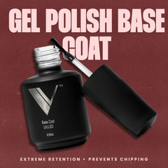 V Beauty Pure base coat shows nails ready for gel polish for long-lasting color.
