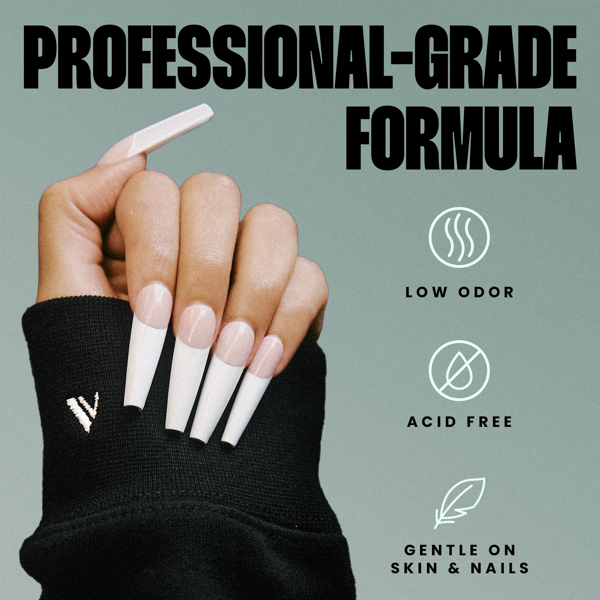 V Beauty Pure Super Bond Primer on a prepared nail plate supports lasting polish