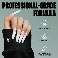 V Beauty Pure Super Bond Primer on a prepared nail plate supports lasting polish