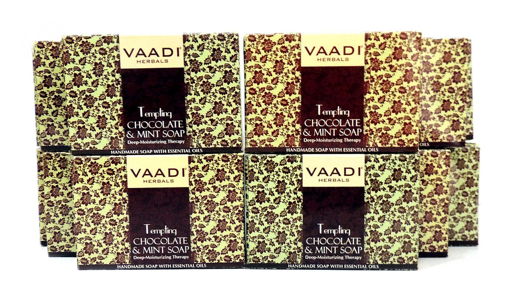 Vaadi Herbals chocolate and mint bar soap pack for daily moisturizing cleanse