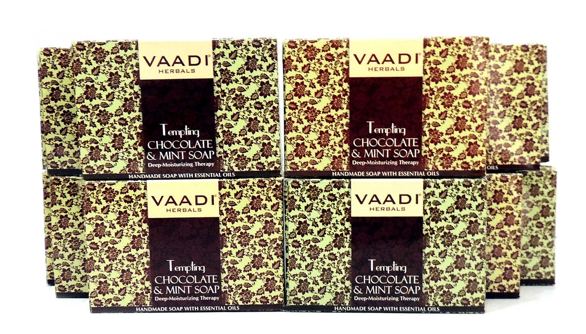 Vaadi Herbals chocolate and mint bar soap pack for daily moisturizing cleanse