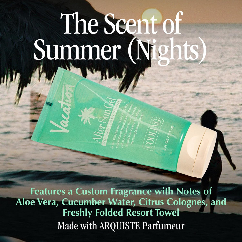 VACATION After Sun Gel texture swirl demonstrates quick-absorb hydration.