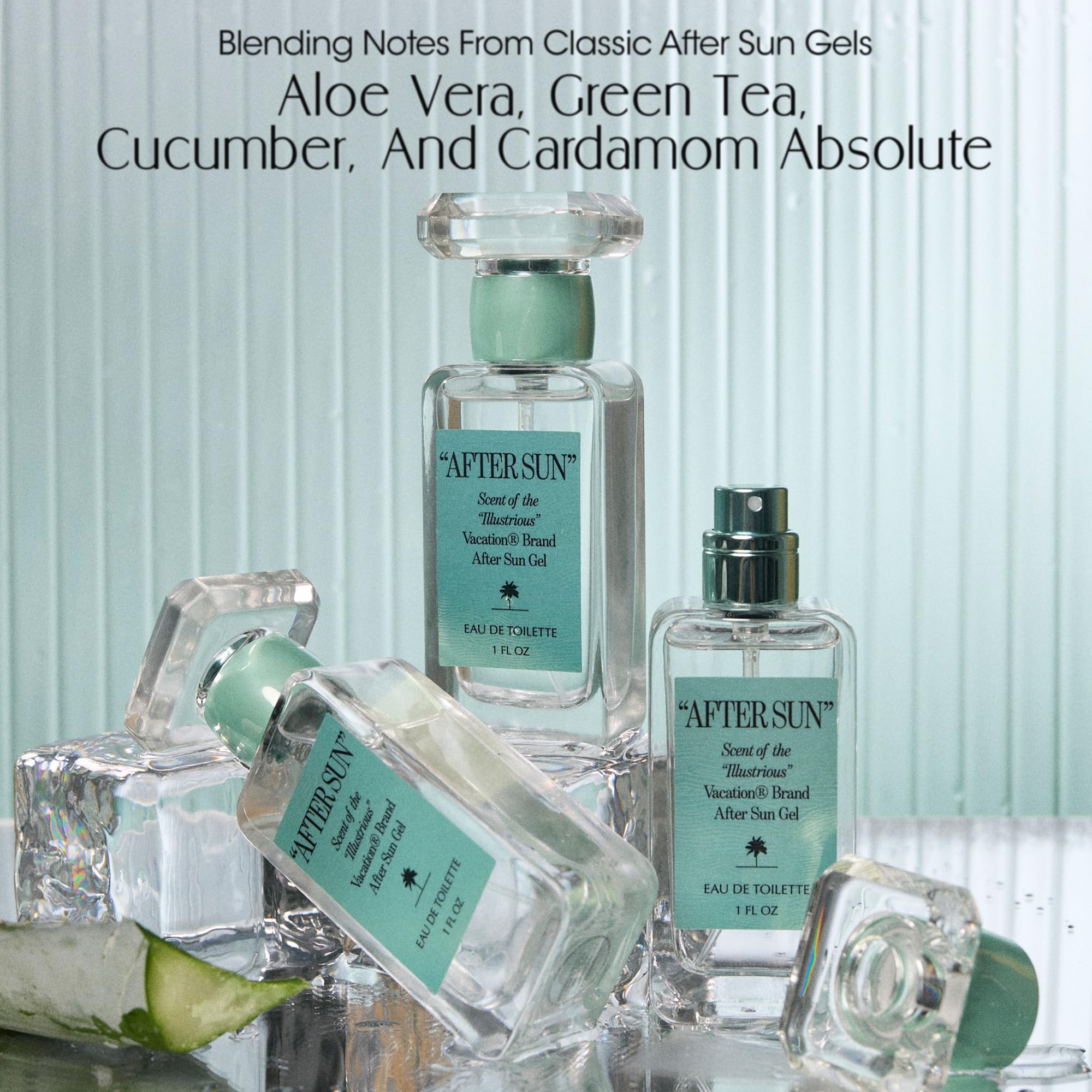 VACATION After Sun travel-size packaging, convenient on-the-go fragrance for summer days.