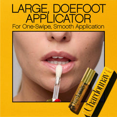 VACATION Chardonnay Lip Oil hyaluronic-plump emphasizes moisture and fuller-looking lips.