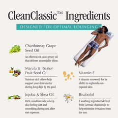 VACATION Chardonnay Oil SPF30 closeup of nourishing blend with grape seed oils.