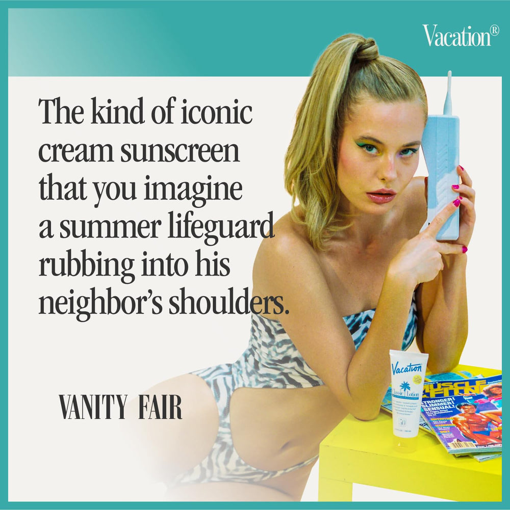 Vacation Classic Sunscreen Lotion SPF 30 award-winning coconut banana scent.