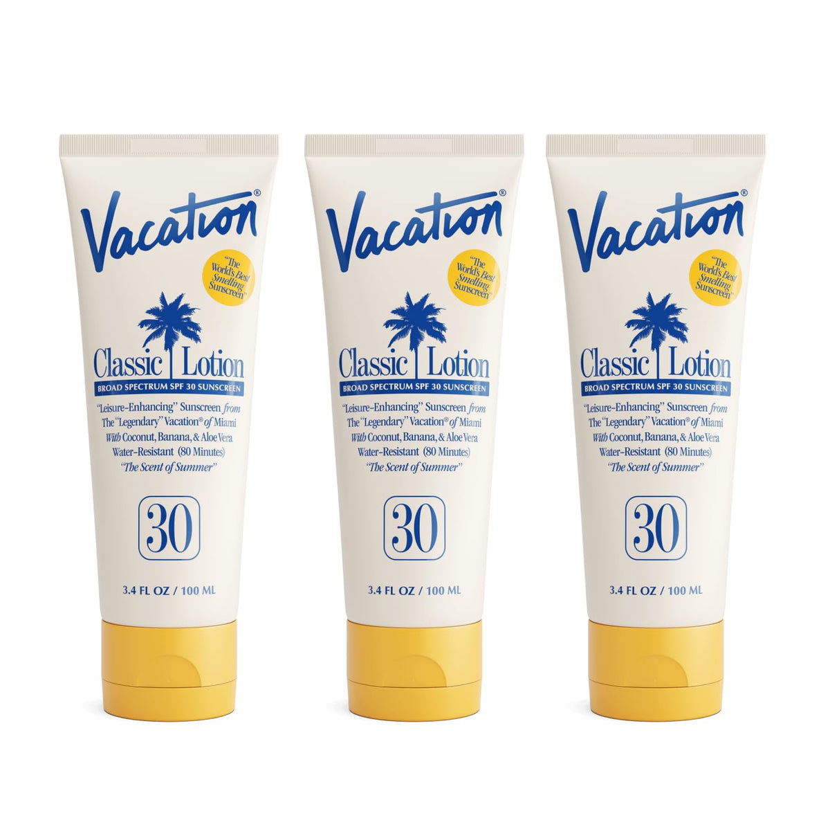 Vacation Classic Sunscreen Lotion SPF 30 bottle with invisible finish on all skin tones.