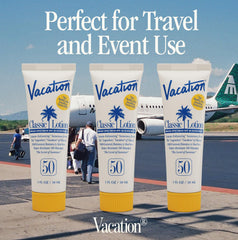 Vacation Hawaii Act 104 compliant label on sunscreen tubes.