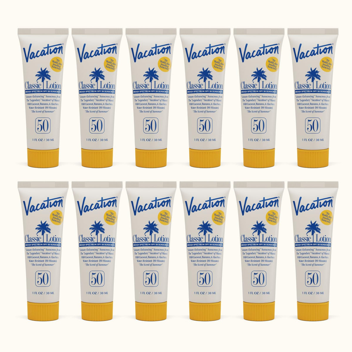 Vacation Mini Classic Lotion SPF 50 1oz bottle ready for on-the-go protection.