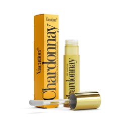 Vacation SPF 30 Chardonnay Lip Oil bottle delivers nourishing protection.