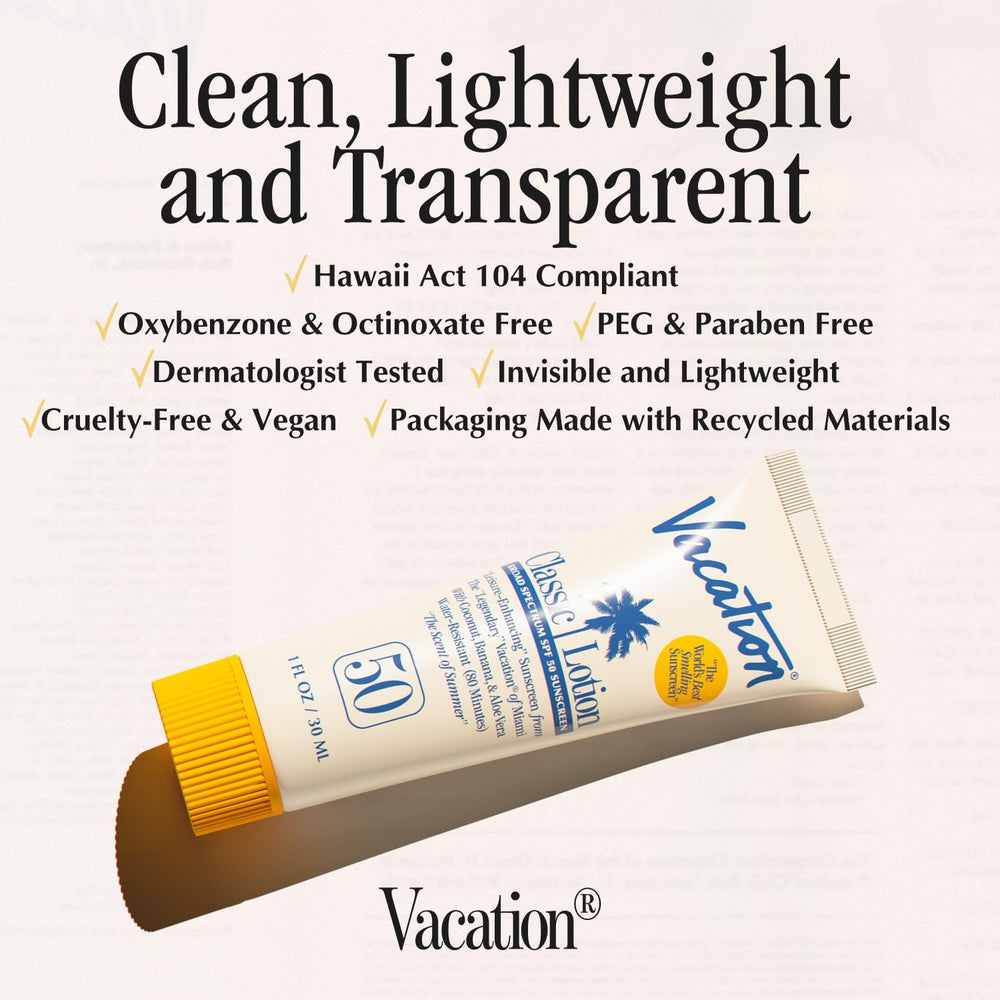 Vacation World-Famous scent bottle provides a tropical aroma during sun protection.