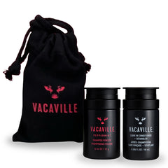 Vacaville Beauty Mini Shampoo Set packaging on eco-friendly box for gift-ready presentation
