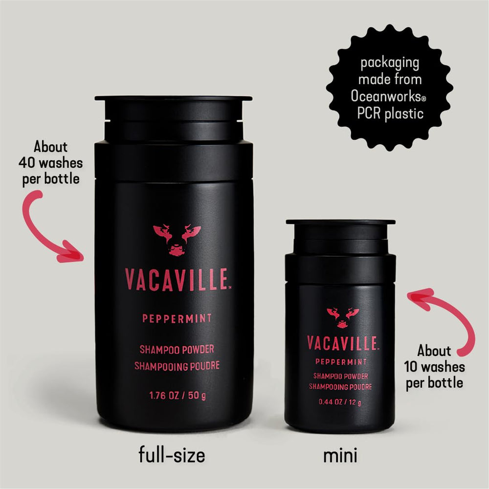 Vacaville Peppermint Powder Shampoo cooling peppermint aroma for scalp refreshment