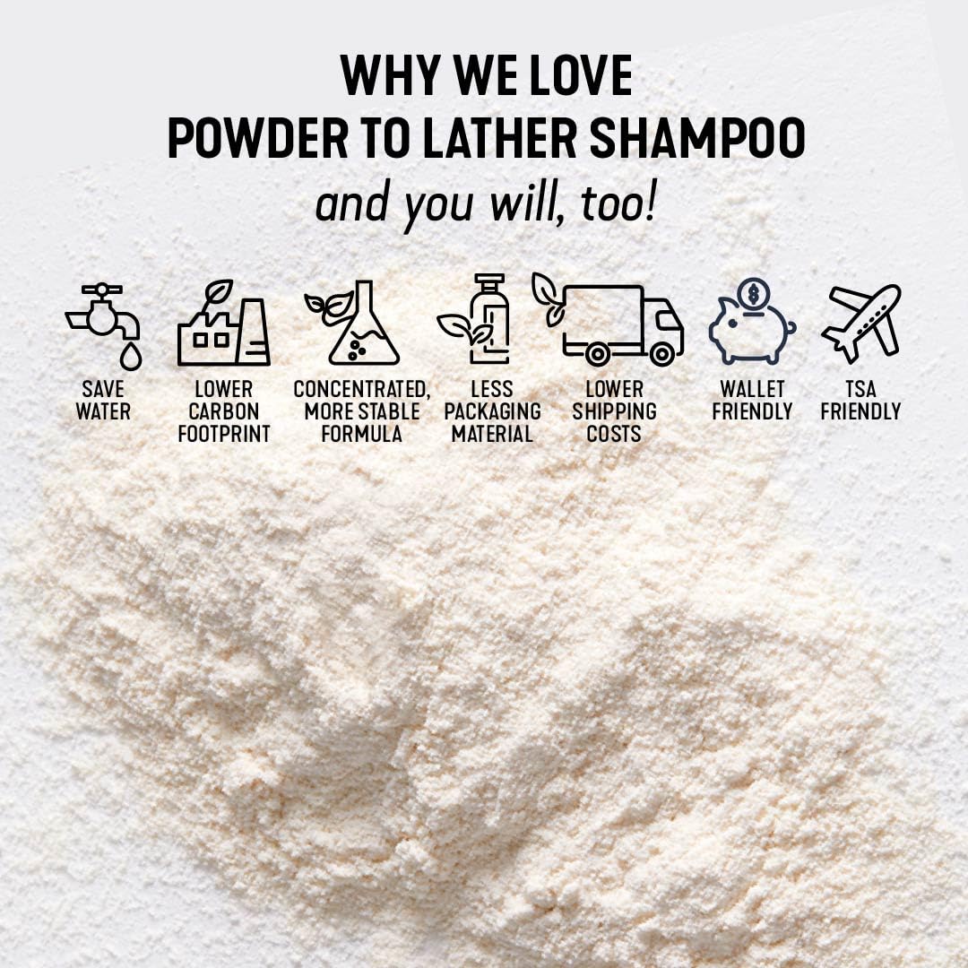 Vacaville Peppermint Powder Shampoo fermented oil complex helps soften hair