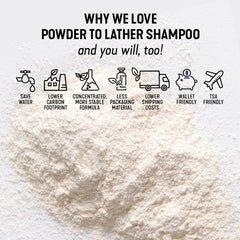 Vacaville Peppermint Powder Shampoo fermented oil complex helps soften hair