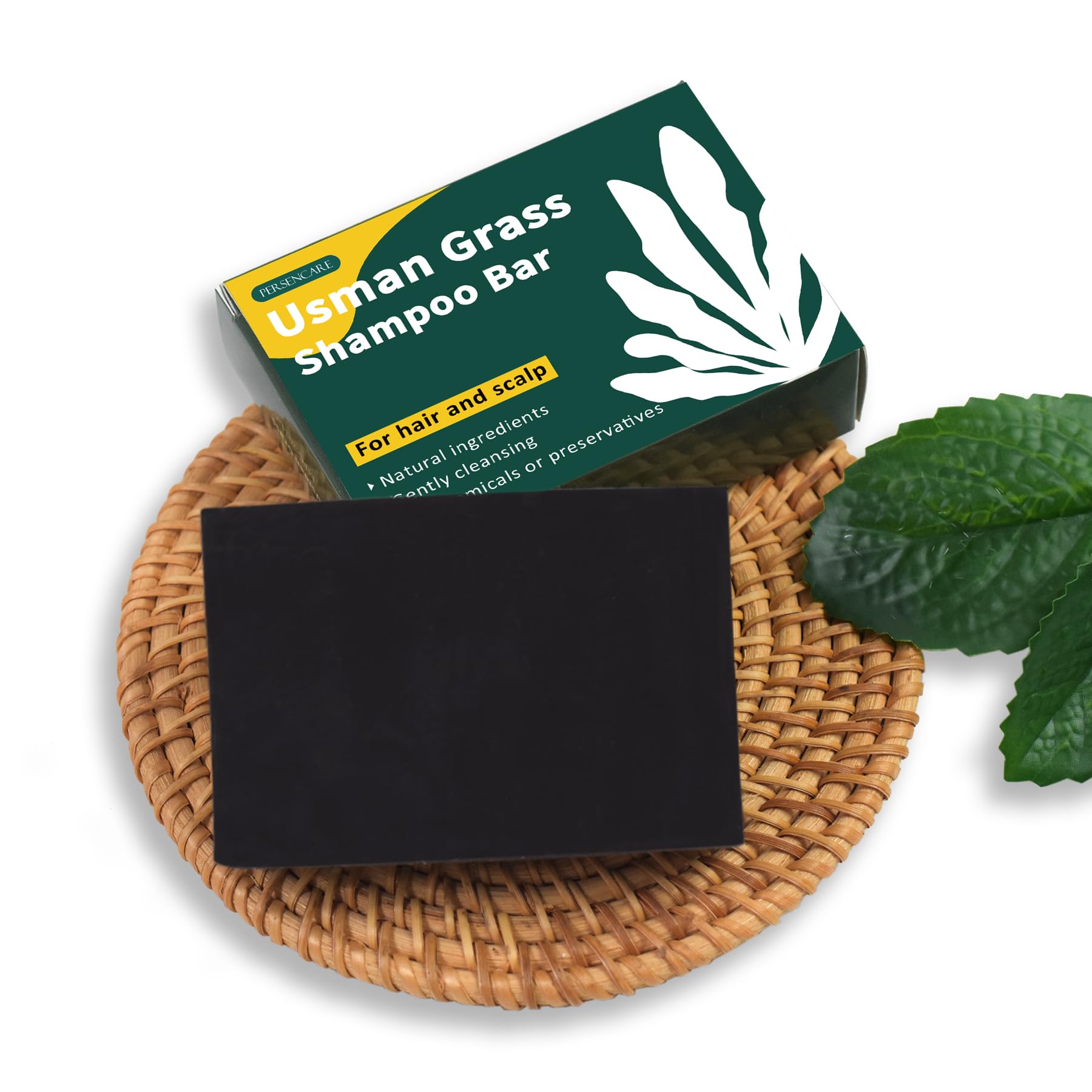 VAEYAE Usman Grass Shampoo Bar eco-packaging signals sustainable choice.
