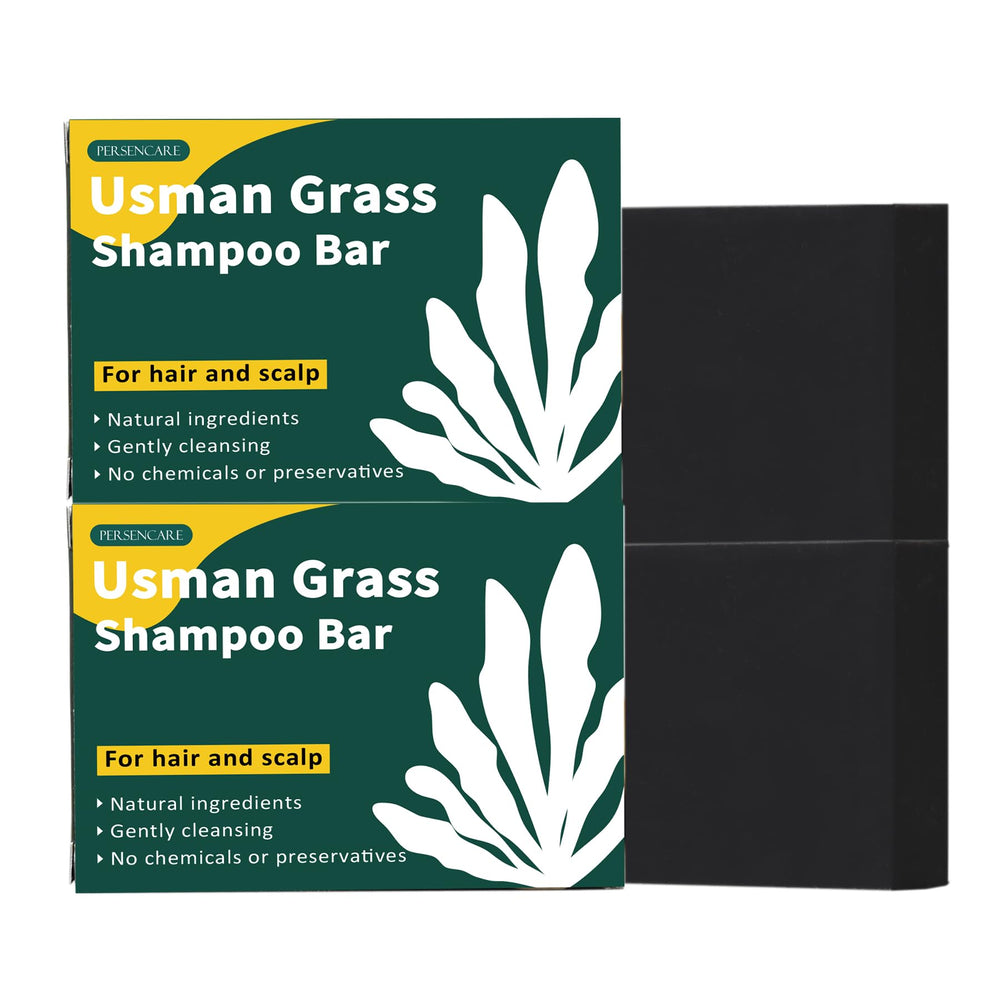 VAEYAE Usman Grass Shampoo Bar packaging highlights natural roots for premium hair care.