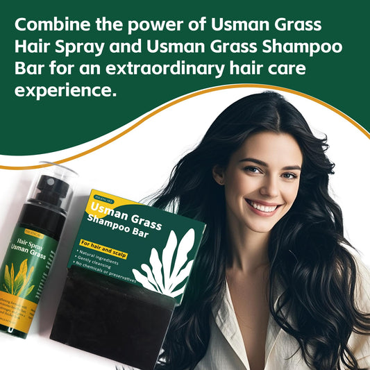 Usman shampoo bar lather cleanses the scalp for a refreshed base.