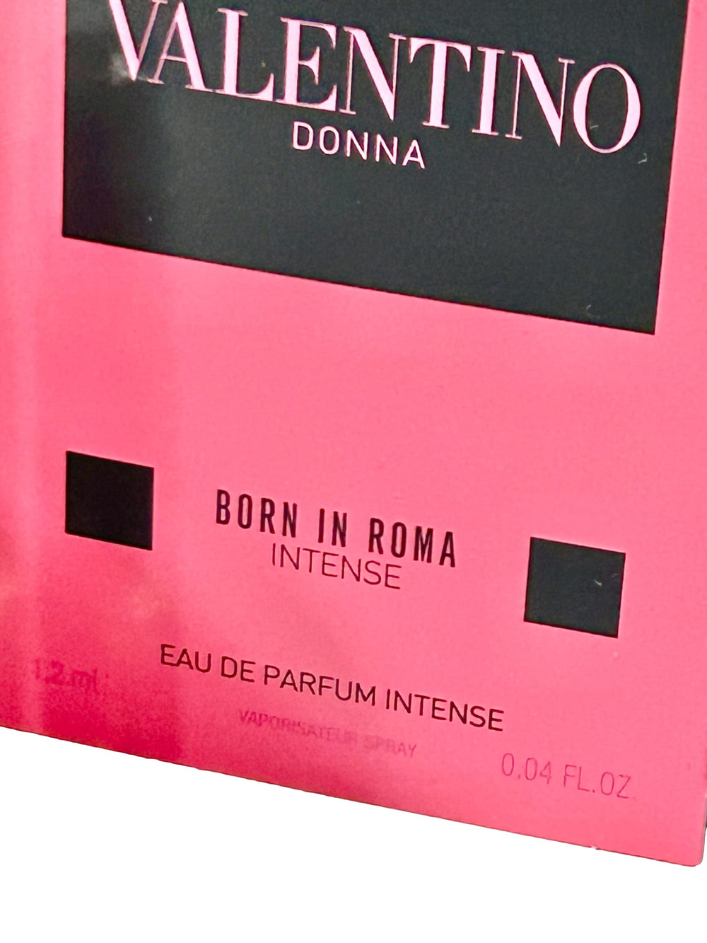 Valentino Born in Roma Intense EDP sample set with portable fragrance options.
