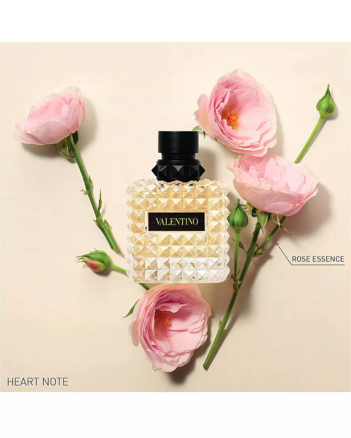 Valentino Donna Yellow Dream flacon with rose-gold finish for daily luxury.