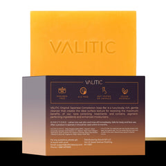 VALITIC Body scrub routine with two gloves and cleansing bars.