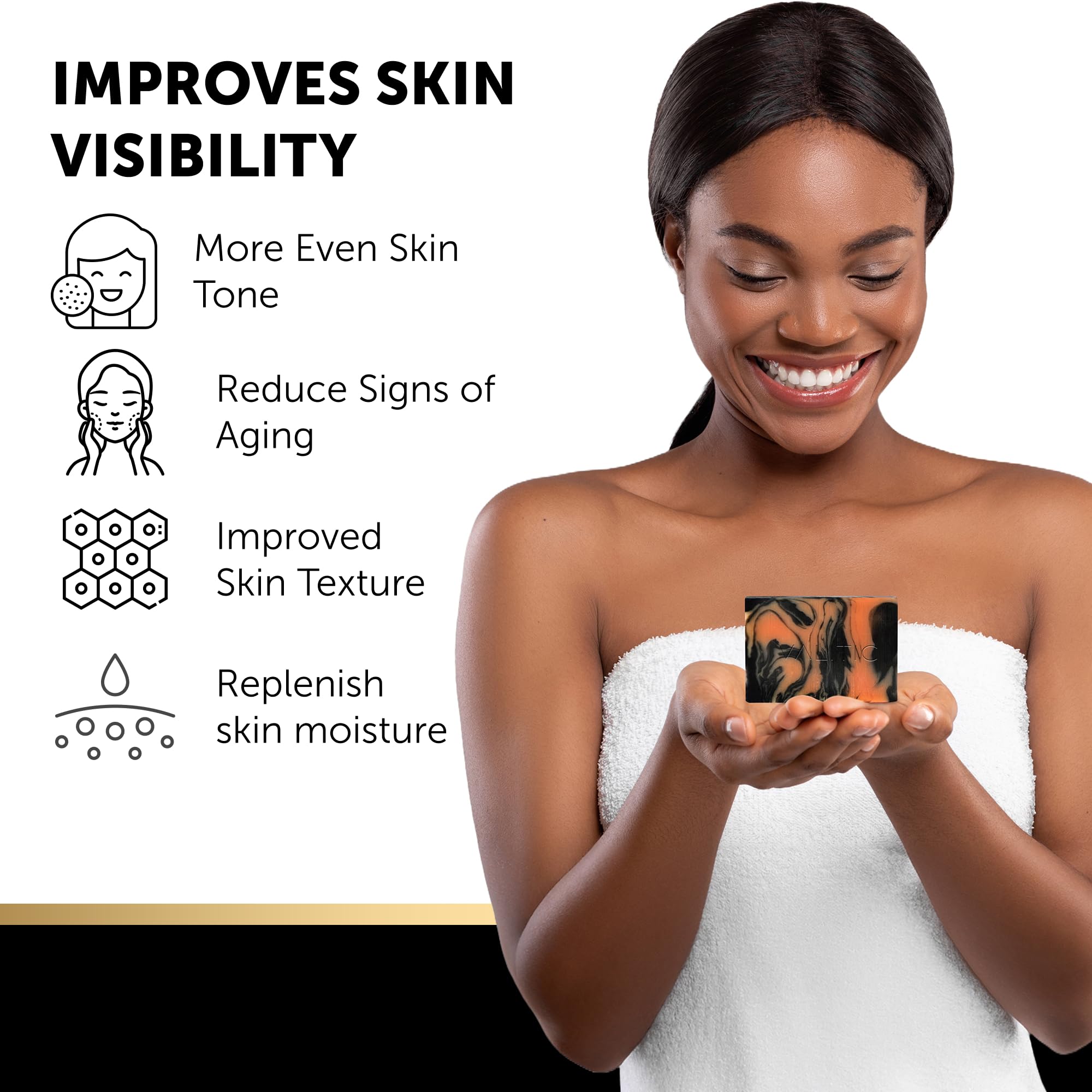 Valitic charcoal bar kojic acid turmeric swatch hints brightening potential.