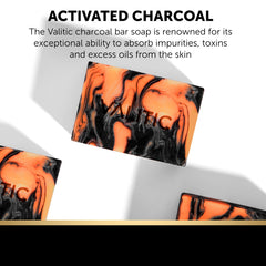 VALITIC charcoal kojic turmeric bar lather demonstrates gentle exfoliation