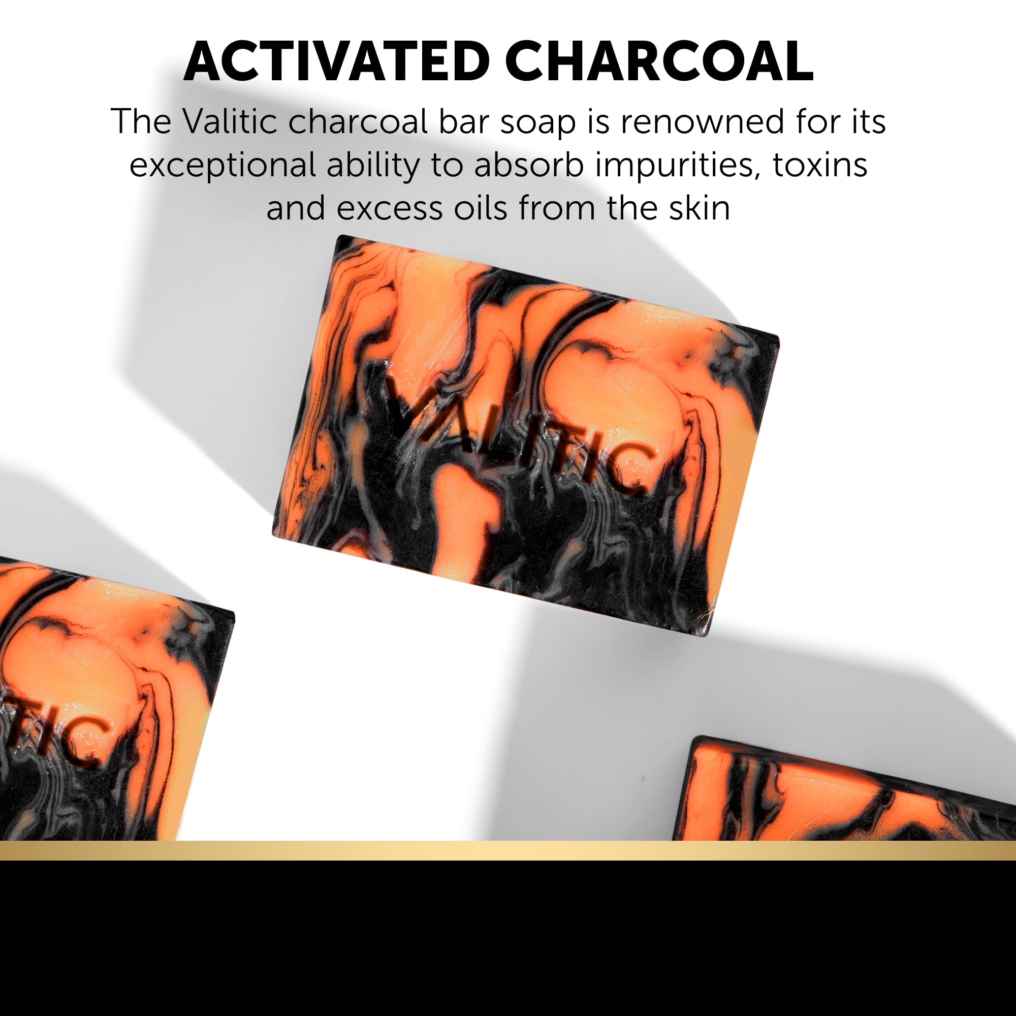 Valitic charcoal bar back packaging with usage directions and vegan claim.