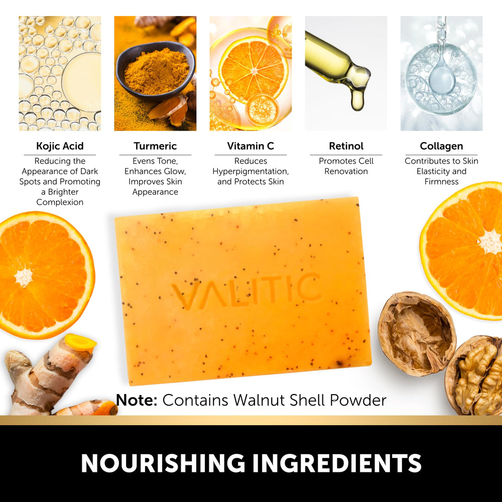 VALITIC dark-spot-corrector bar supports gradual evening of skin tone.