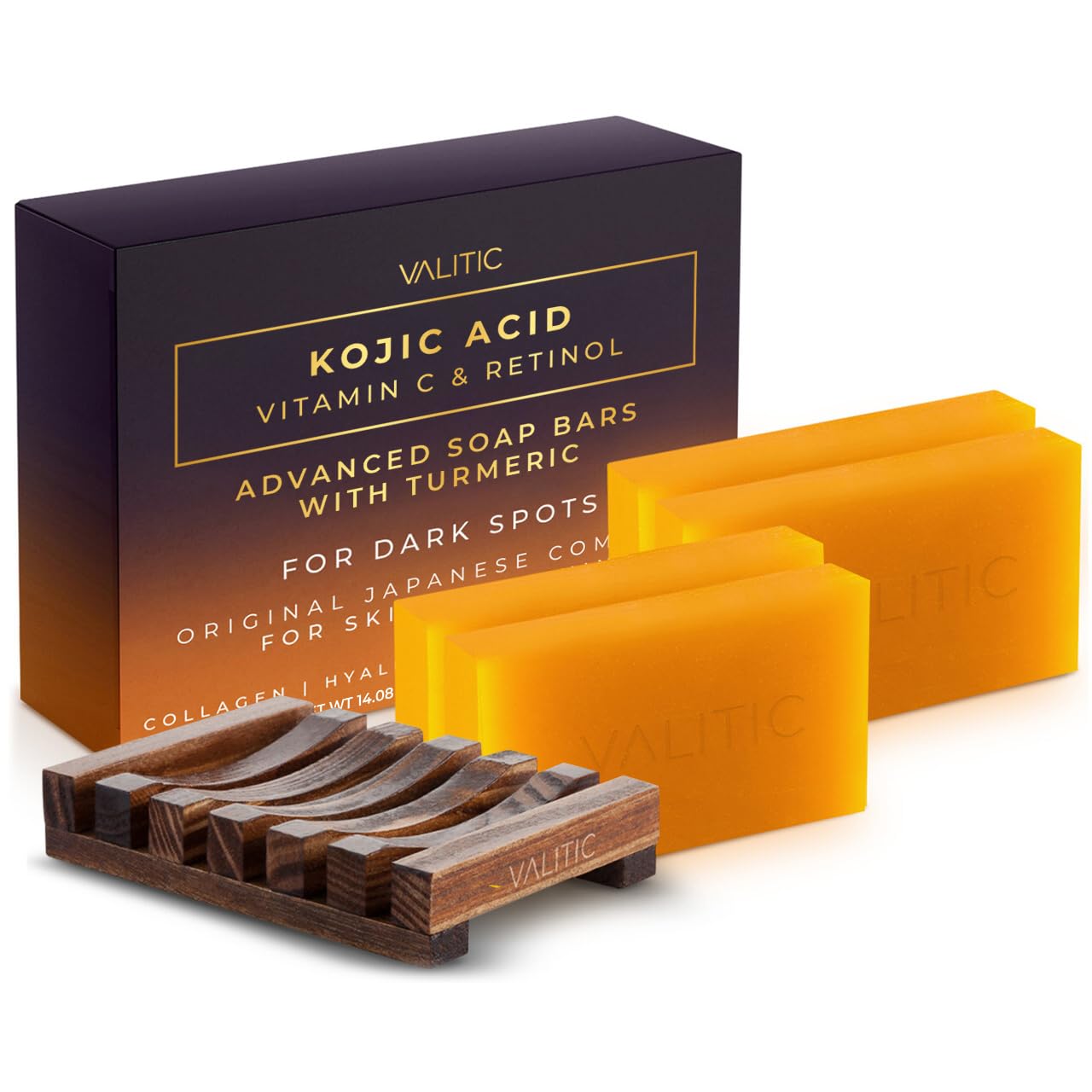 VALITIC Kojic acid soap with turmeric for daily brightening and even tone.