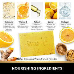 VALITIC soap with shell powder shows natural exfoliant for smoother skin