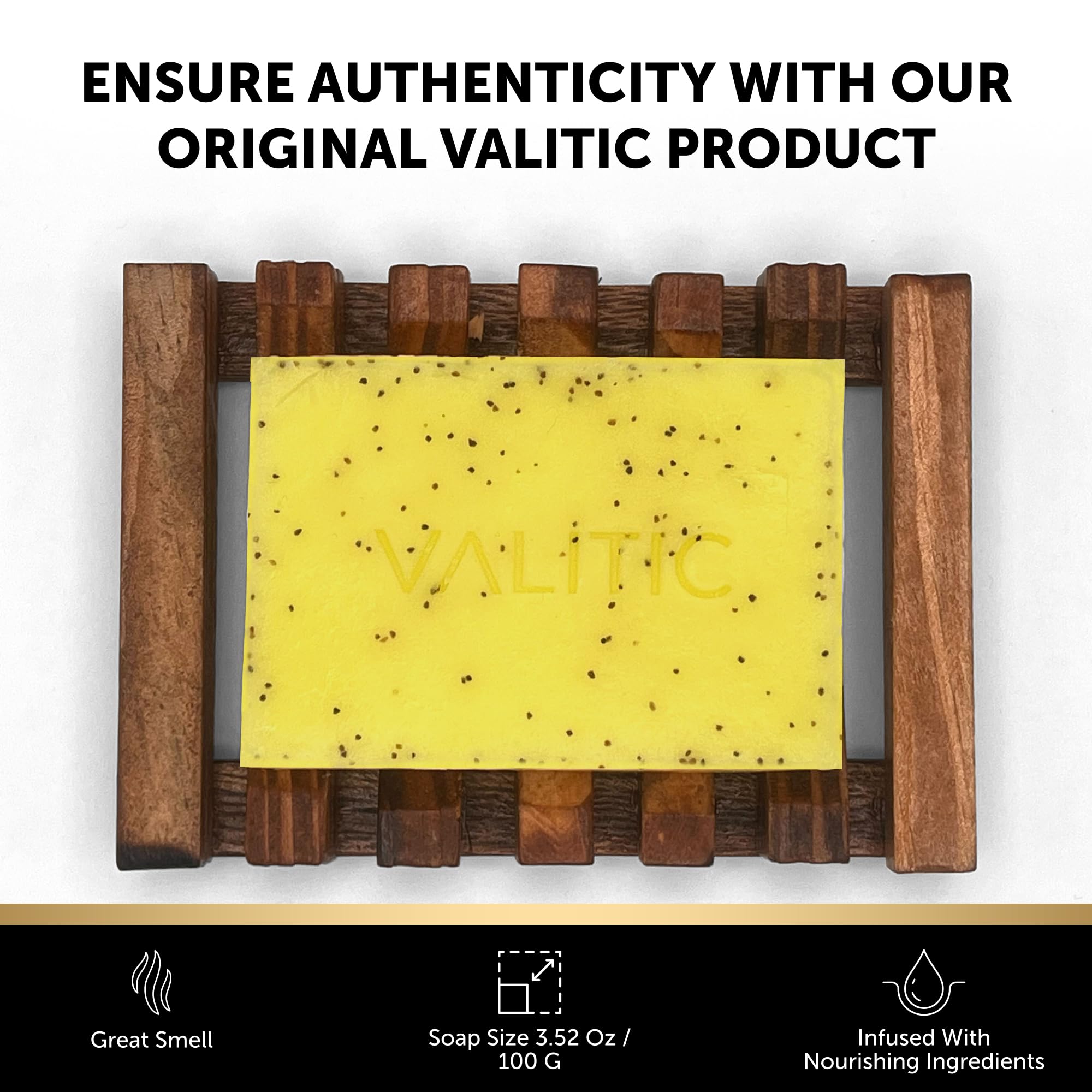 VALITIC Lemon Turmeric Soap neutral-toned bar on clean background