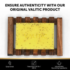 VALITIC Lemon Turmeric Soap neutral-toned bar on clean background