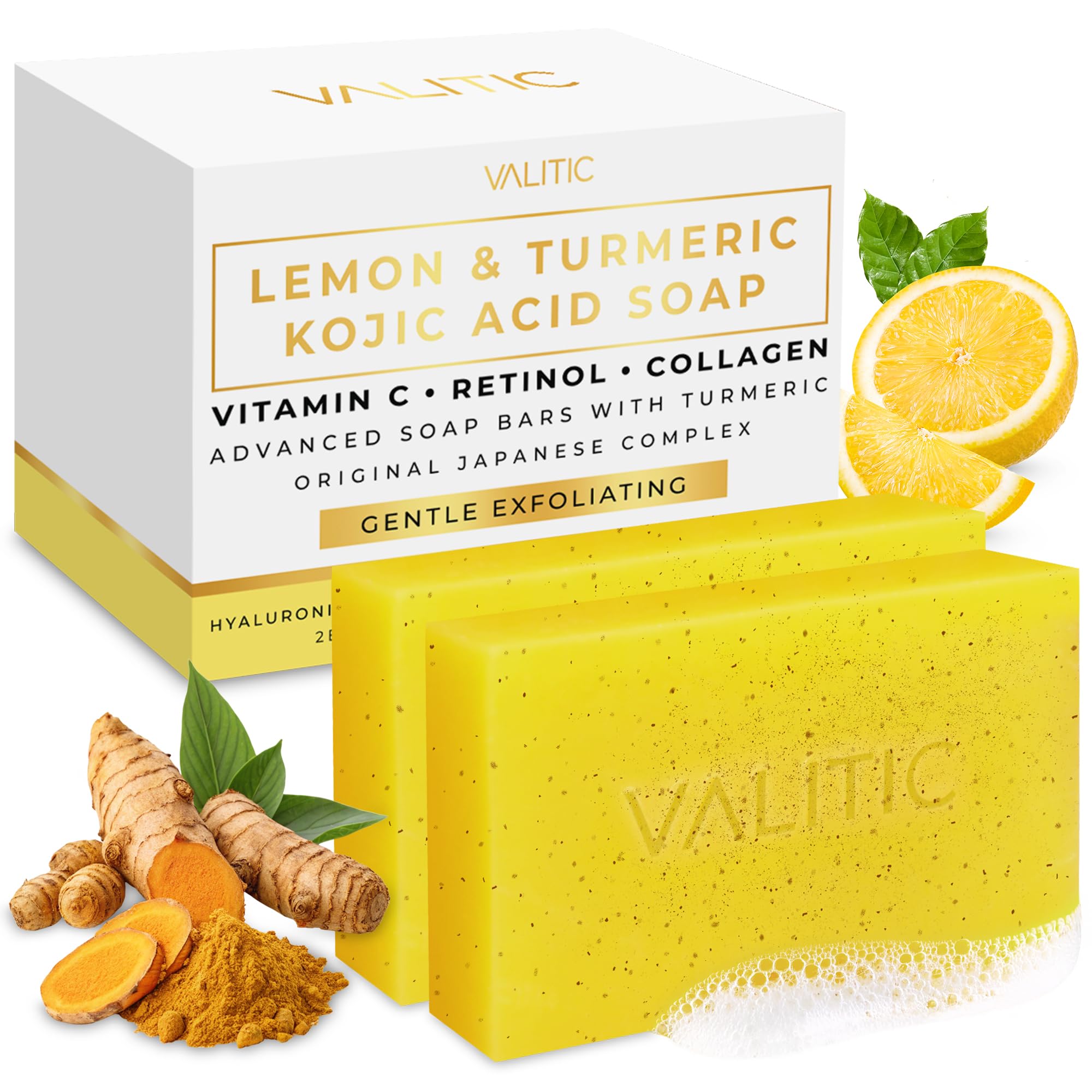 VALITIC Lemon Turmeric Soap two-pack front view for daily use