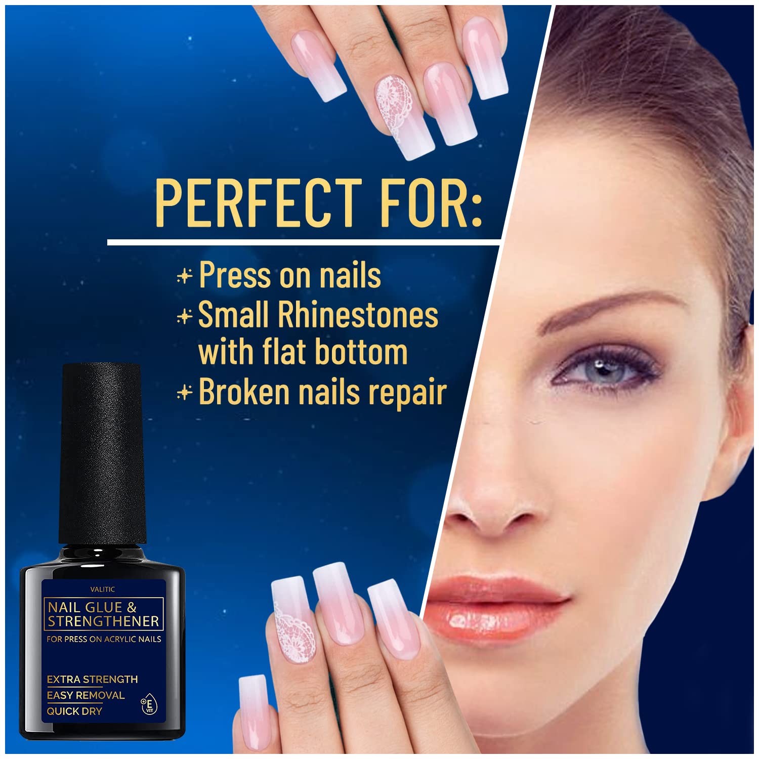 VALITIC nail kit essential, lightweight bottle for on-the-go manicures.