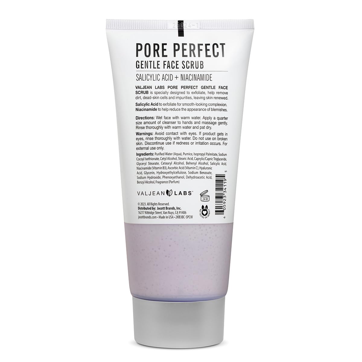 Valjean Labs Pore Perfect Face Scrub close-up texture shows refined pores and balanced skin.
