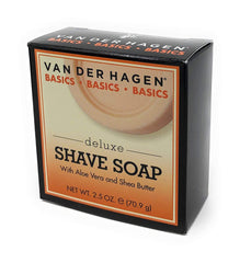 Van Der Hagen Deluxe Shave Soap triple-pack packaging front view