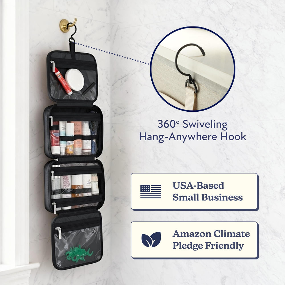 VANDEL four-compartment design keeps cosmetics neatly separated and organized.