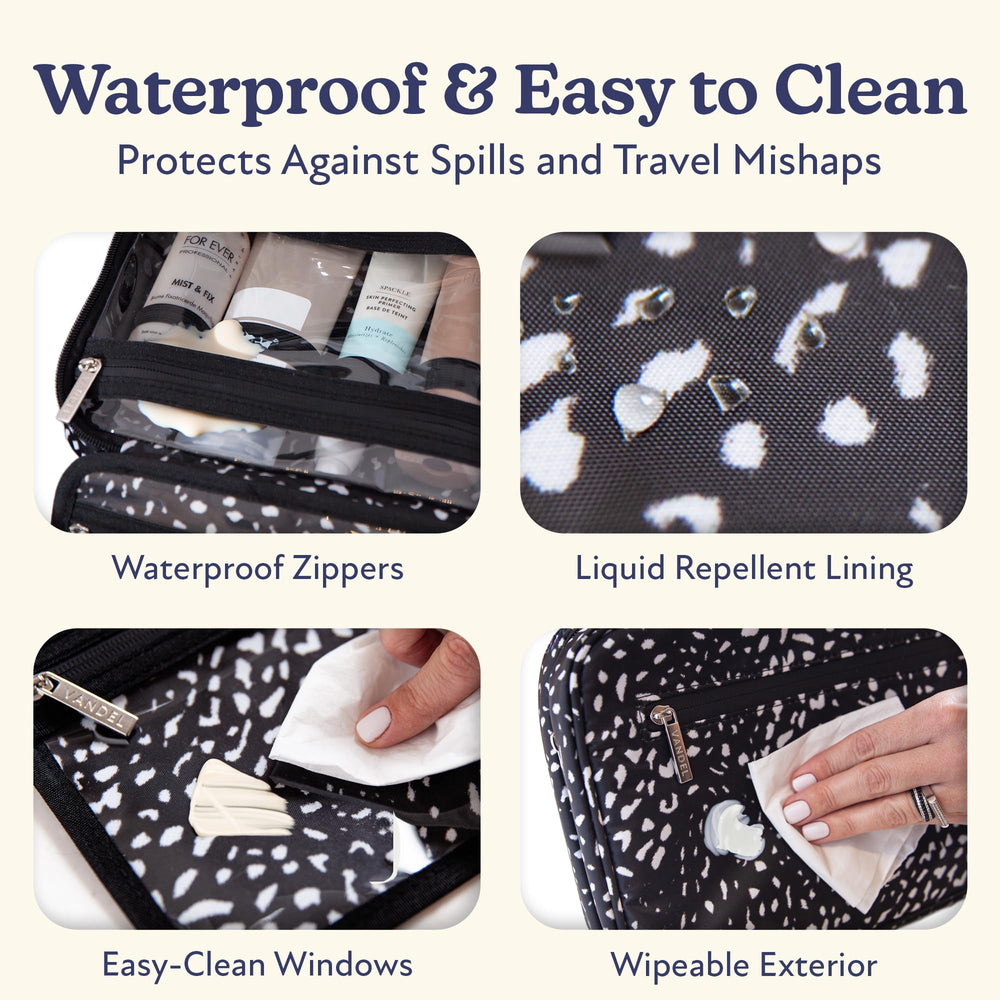 VANDEL travel makeup bag fits brushes and bottles neatly