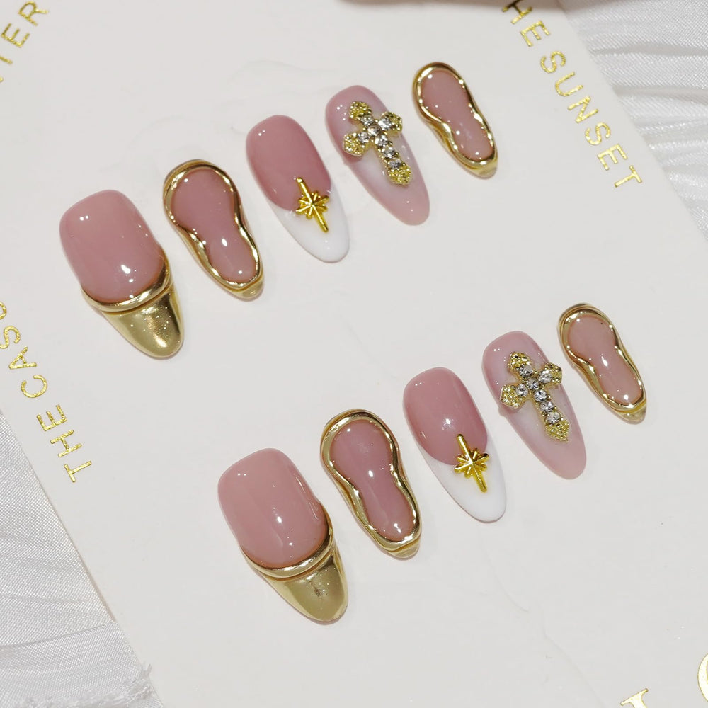 Vanesseva tropical floral bling nails evoke boho vibes with bright colors and 3D details.