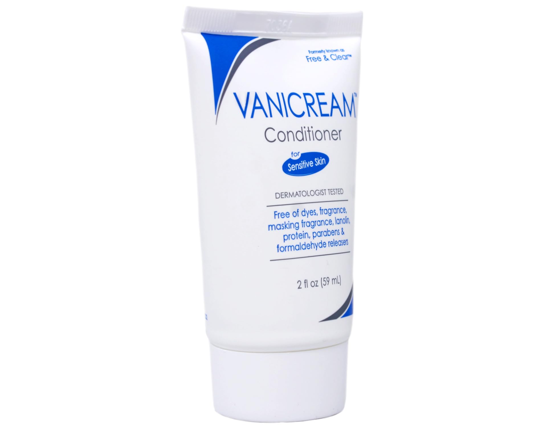 Vanicream conditioner being applied to hair for smoothing effect.