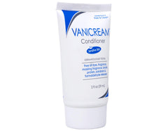 Vanicream conditioner being applied to hair for smoothing effect.
