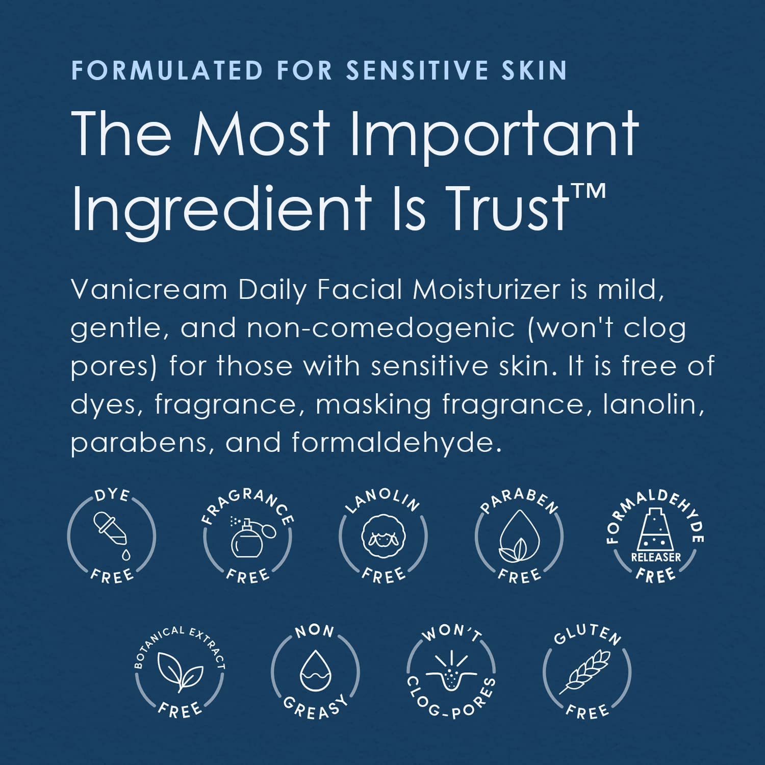 Vanicream ingredients icon with ceramides and humectants.