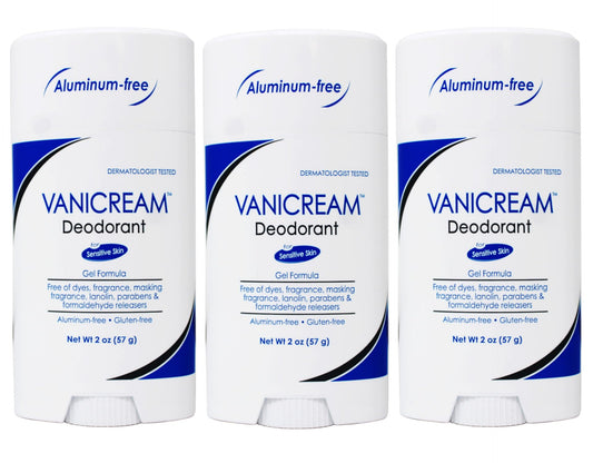 Vanicream deodorant gel application on underarm for sensitive skin