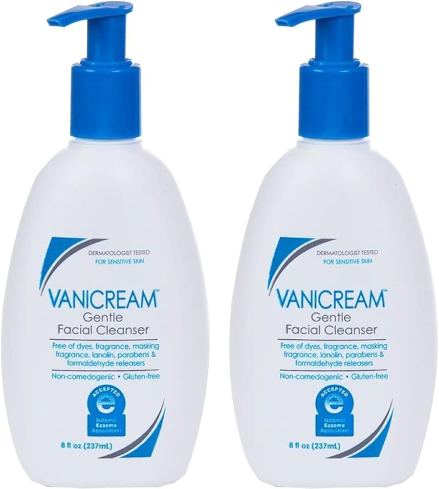 Vanicream facial cleanser 8oz bottle for gentle daily cleansing on sensitive skin.