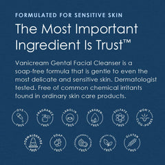 Creamy foam closeup demonstrates gentle cleansing with Vanicream.