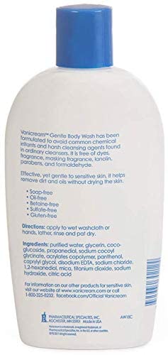 Vanicream Free & Clear Body Wash bottle with sulfate-free formula for skin comfort.