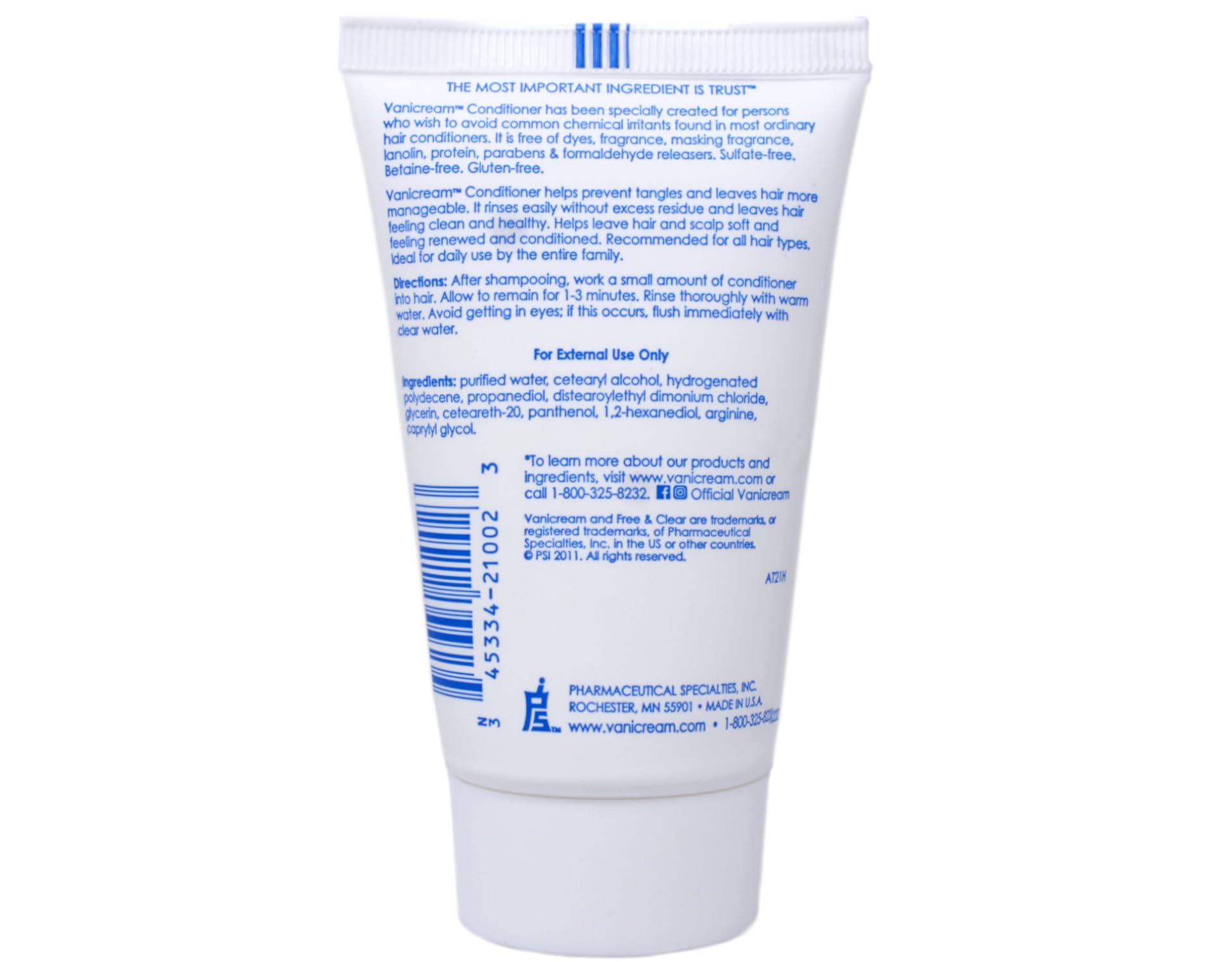 Close-up of Vanicream shampoo lather on hair during washing.