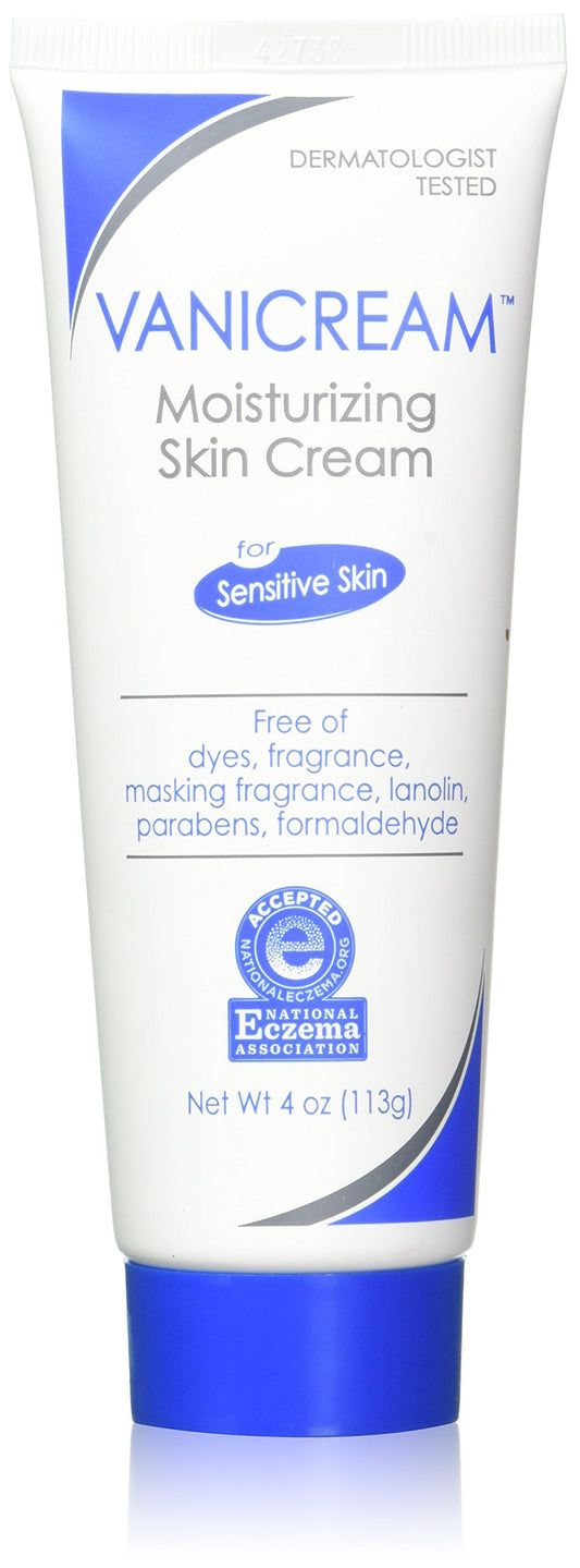 Vanicream Moisturizing Cream being applied for soft, non-greasy hydration on sensitive skin.